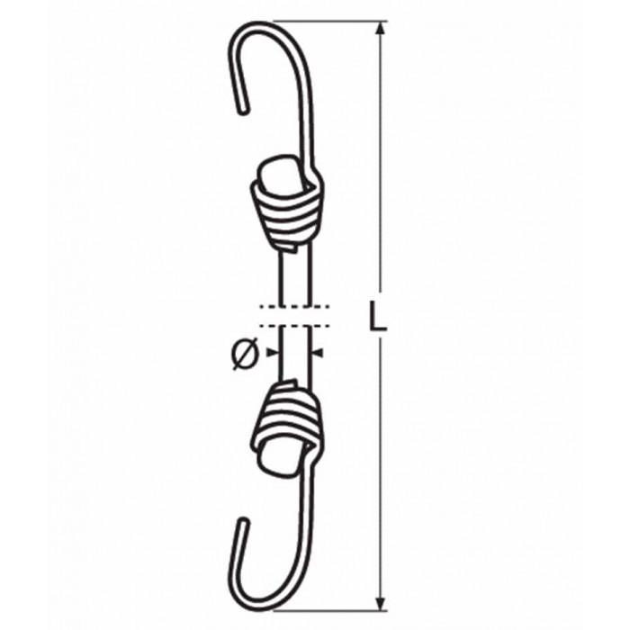 Segelzeising mit Spiralhaken 8 x 1200 mm Edelstahl-304 (A2) / Gummi main product photo