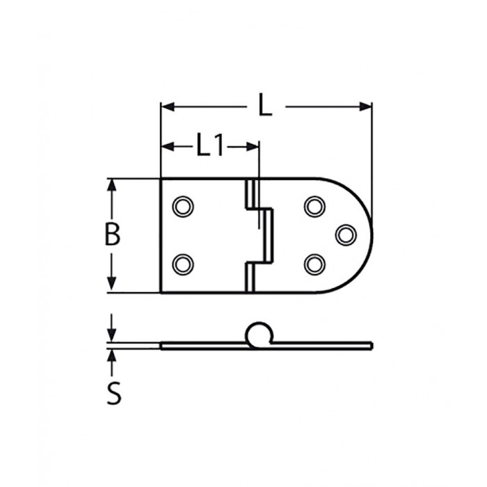 Scharnier 76 x 40 mm Edelstahl-316 (A4) main product photo