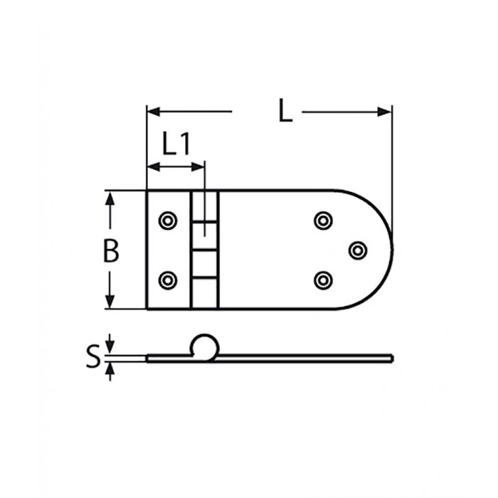 Scharnier 134 x 65 mm Edelstahl-316 (A4) main product photo