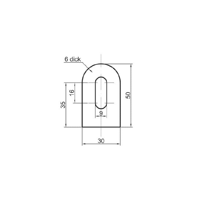 Anschweißlasche 50 x 30 x 6 mm, Edelstahl main product photo
