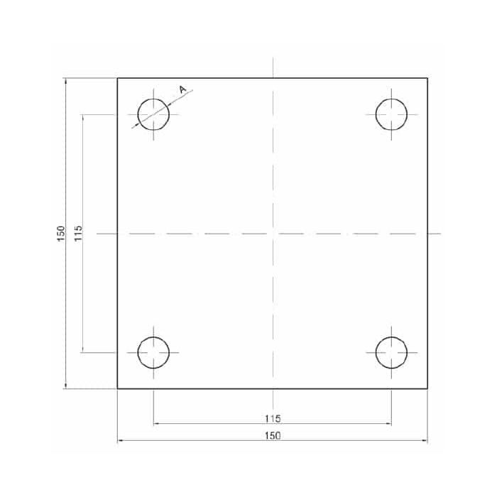 Verankerungsplatte 150 x 150 x 8 mm Edelstahl matt geschliffen main product photo