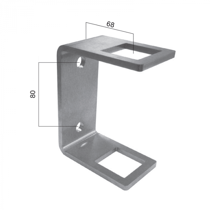 Maueranker für Rohr 40 x 40 mm Edelstahl matt geschliffen main product photo