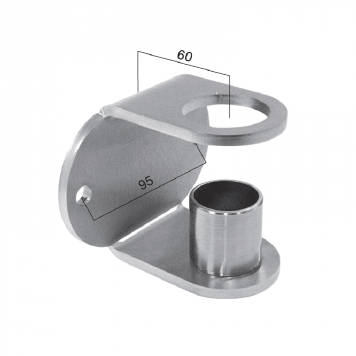 Maueranker mit Klebeverbindung für Rohr 42,4 x 2,0 mm Edelstahl matt geschliffen main product photo