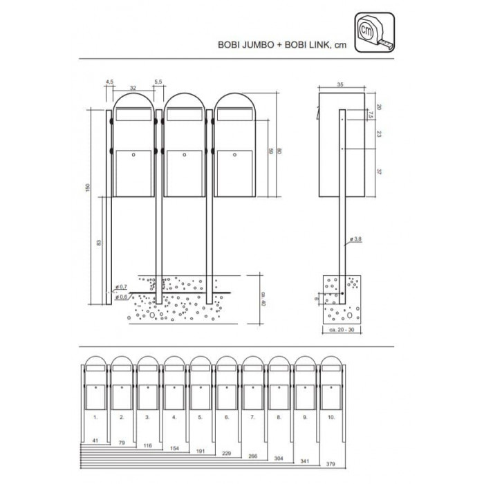 Brievenbus Jumbo, RVS Edelstahl-304 main product photo