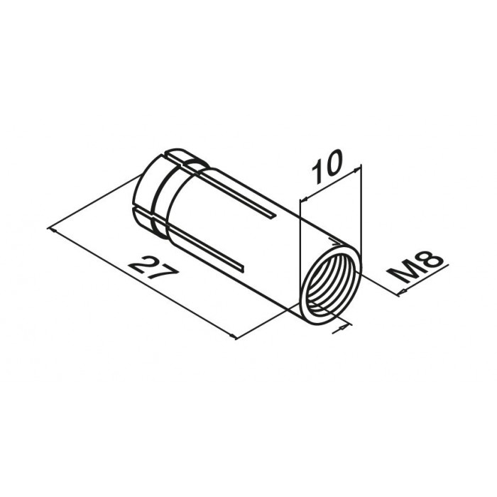 Stecker, M8 x 27 mm, Messing, QS-55 main product photo