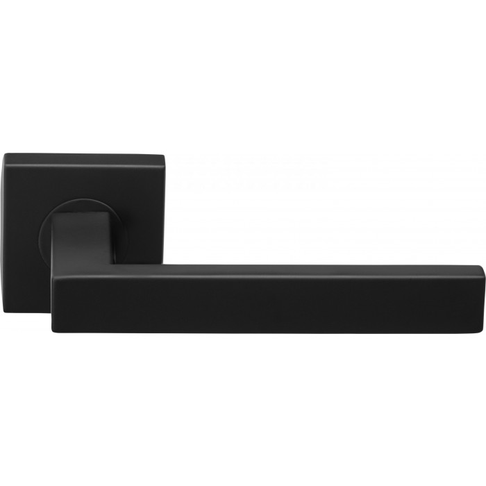 Deurkruk paar BASICS BSQ2-G deurkruk geveerd op vierkant rozet mat zwart RVS-304 main product photo