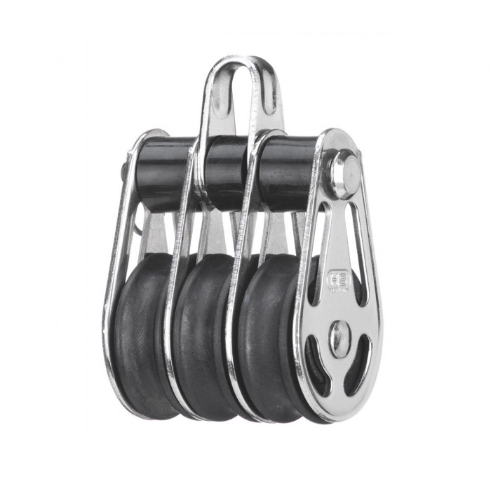 Sprenger Block 6mm mit Gleitlager mit 3 Rollen und Bügel Edelstahl-304 (A2) main product photo