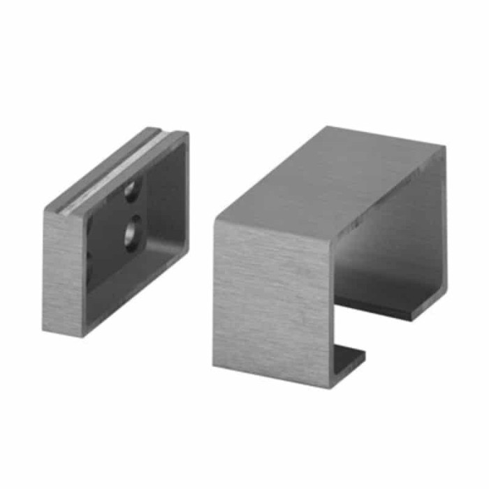 Wandflansch für Aluminium-U-Profilrohr 65 x 40 mm, Aluminium roh main product photo
