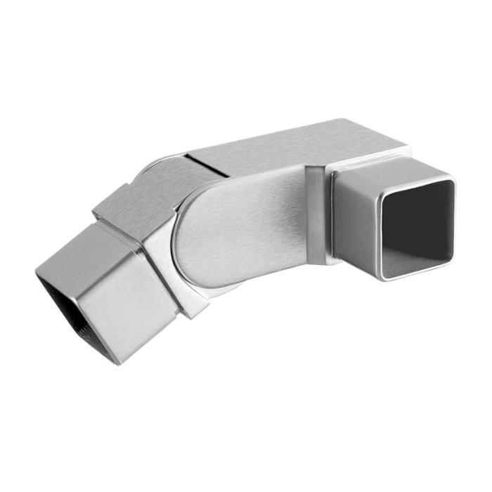 Eckverbinder 0 bis 70 Grad für Rohr 40 x 40 x 2,0 mm verstellbar Edelstahl matt geschliffen Modell 4317 main product photo