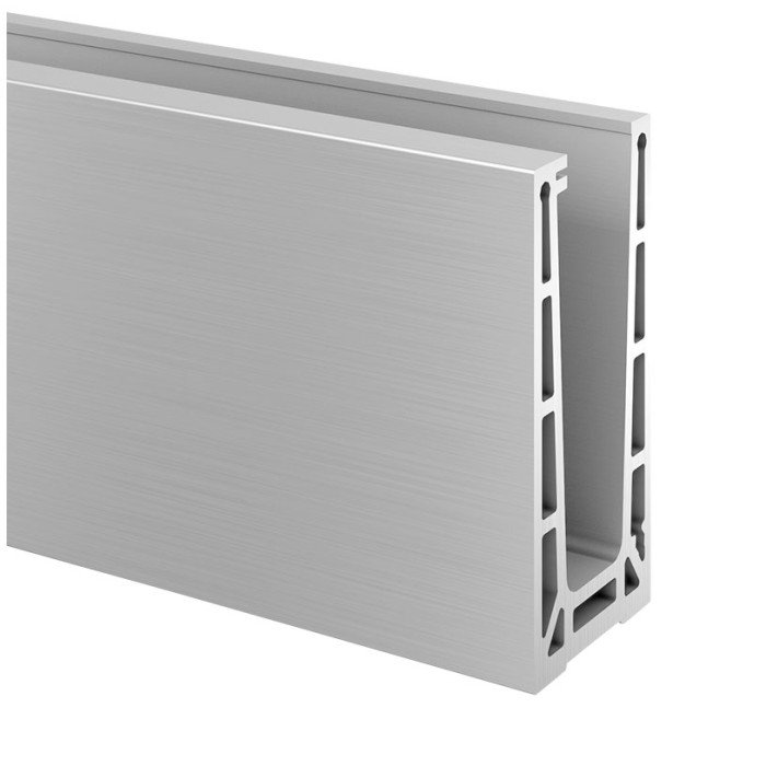 Easy Glass Pro Bodenprofil, Aufsatzmontage, Länge 5000 mm, Modell 6906, Aluminium Edelstahl) main product photo