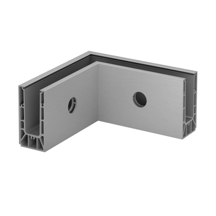 Eckmontage Easy Glass Smart, seitliche Montage, Modell 8231, Aluminium (roh) main product photo