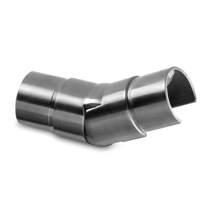 Winkelverbinder 25 bis 55 Grad aufwärts für Rohr 30 x 1,5 mm verstellbar Edelstahl matt geschliffen Modell 6332 main product photo