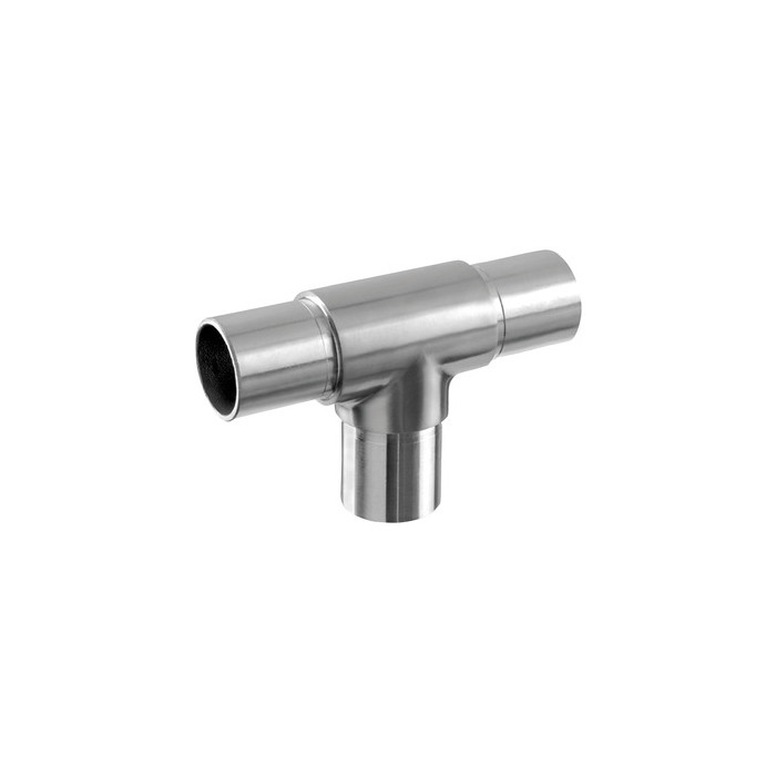 T-Verbindungsstück für Rohr 42,4 x 2,0 mm fest Edelstahl matt geschliffen Modell 0307 main product photo