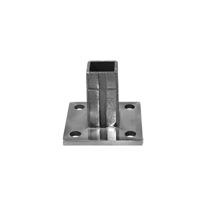 Bodenplatte 65 x 65 x 5,0 mm Rohr 30 x 30 mm Edelstahl matt geschliffen main product photo
