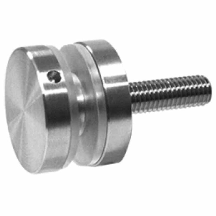 Glasadapter vlak met afstandsschijf Ø 30 mm RVS-304 mat geslepen Edelstahl-304 main product photo