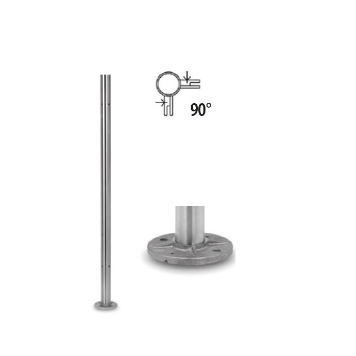 Baluster mit Gewindelöchern 90° 42,4 x 2,0 mm 989 mm Edelstahl matt geschliffen Modell 0962 main product photo