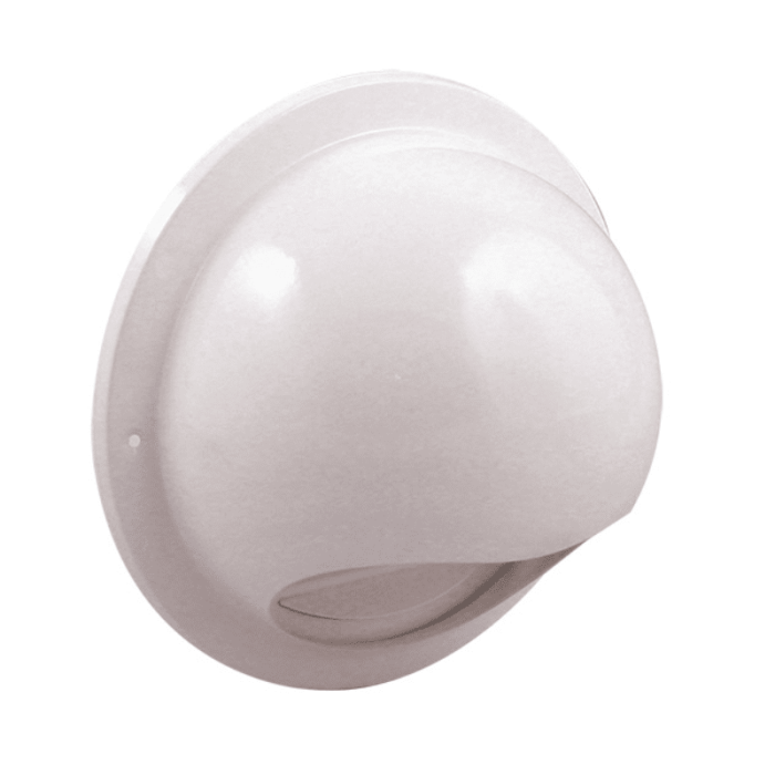 Kugeldiffusor Ø 100 mm mit Lamellen und Moskitonetz Edelstahl weiß beschichtet main product photo