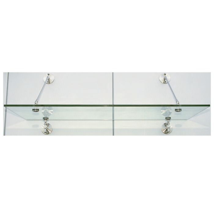 Glasluifel universeel systeem rond klein voor glasdikte 13,52 of 17,52 mm breedte 950 mm RVS-304 mat geslepen Edelstahl-304 main product photo