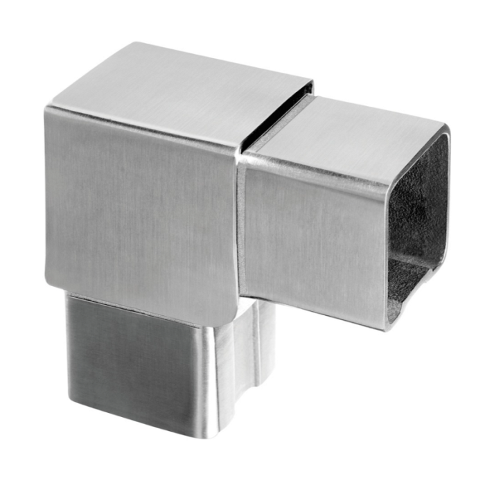 Eckverbinder für Rohr 40 x 40 x 2,0 mm Edelstahl matt geschliffen Modell 4301 main product photo
