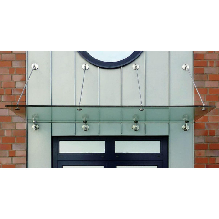Glasluifel universeel systeem groot voor glasdikte 17,52 of 21,52 mm breedte 1500 mm RVS-304 mat geslepen Edelstahl-304 main product photo