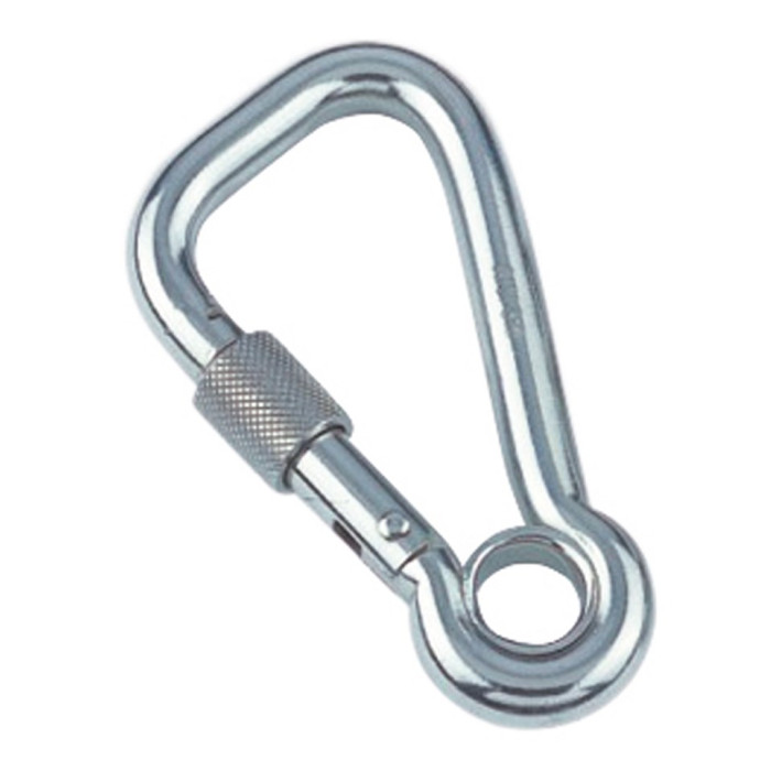 Karabiner asym. mit Sicherheitsmutter und Kausche 11 x 120 mm Edelstahl-316 (A4) main product photo
