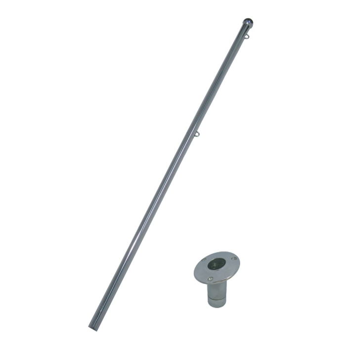 Flaggenstock mit Halter 15° versenkt 970 x 25 mm magnetisch Edelstahl-304 (A2) main product photo