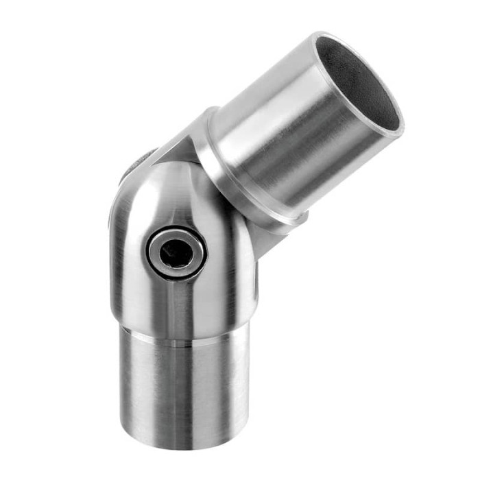 Winkelverbinder 0 bis 90 Grad für Rohr 33,7 x 2,0 mm verstellbar Edelstahl matt geschliffen Modell 0302 main product photo