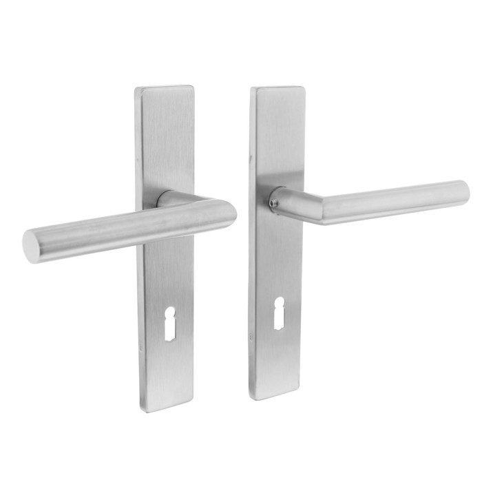 Intersteel Türgriff Winkel 90° auf Rechteckschild Schlüsselloch 72 mm Edelstahl gebürstet main product photo