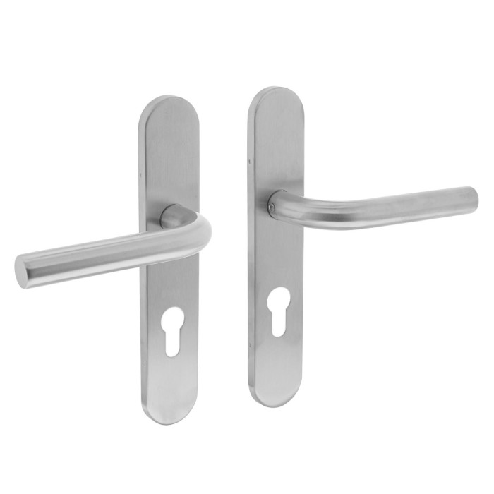Intersteel Türgriff Gerade auf Schildprofil Zylinderloch 72 mm Edelstahl gebürstet main product photo