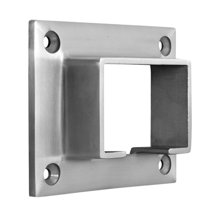 Wandflansch für U-Profilrohr 60 x 40 mm fest Edelstahl matt geschliffen Modell 6545 main product photo