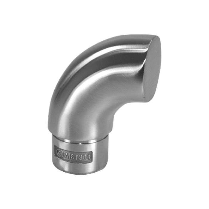 Winkelstück flach kurzes Rohr 33,7 x 2,0 mm Edelstahl main product photo
