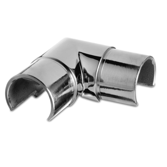 Eckverbinder für U-Profilrohr 42,4 x 1,5 mm fest Edelstahl glänzend poliert Modell 6313 main product photo