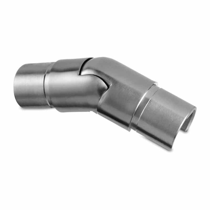 Winkelverbinder 25 bis 55 Grad nach unten für Rohr 30 x 1,5 mm verstellbar Edelstahl matt geschliffen Modell 6332 main product photo