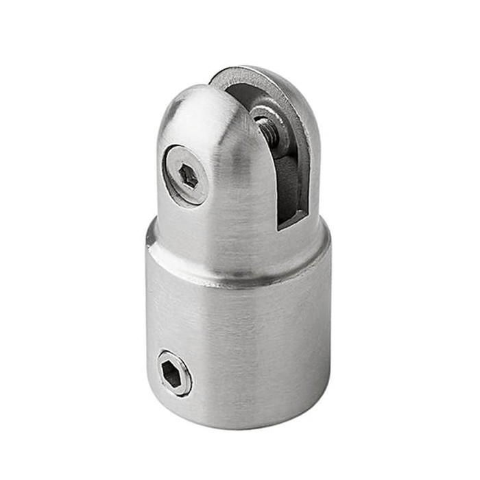Koppeling plaatmontage staand voor buis 28 mm RVS-316 mat geslepen Edelstahl-316 main product photo