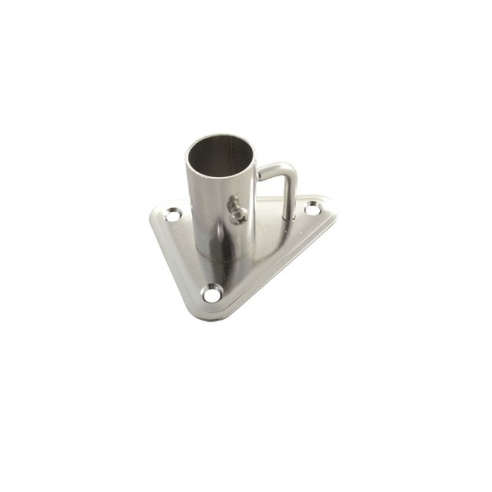 Relingfuß 90° dreieckige Grundplatte für Rohr 25 mm Edelstahl-316 (A4) main product photo