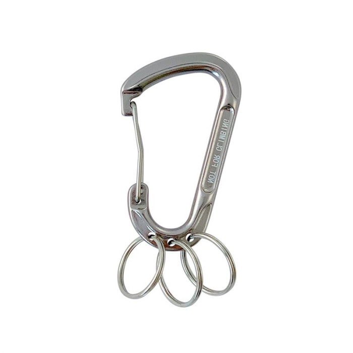 Alu-Karabinerhaken mit Schlüsselringen 76 x 45 mm silber Alu/Stahl main product photo