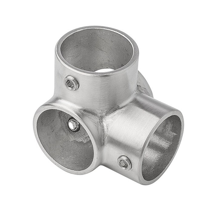 Hoekverbinder met zij-uitgang voor buis 42,4 mm RVS-316 mat geslepen Edelstahl-316 main product photo