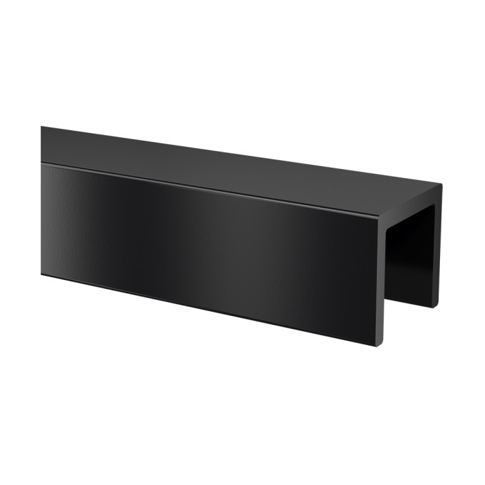 Glaskantenschutz für Glasstärke 12,76 mm Aluminium (schwarz beschichtet) main product photo