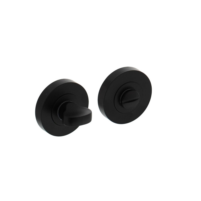 Intersteel Rosette mit Toiletten-/Badezimmerschloss 52x10mm mattschwarz main product photo