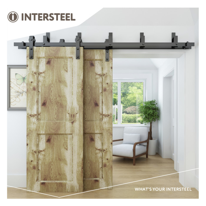 Intersteel 5er-Set Wandhalterungen für Doppelschiebetüren mattschwarz main product photo