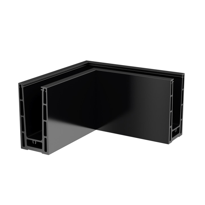 Eckmontage Easy Glass Prime Aufsatzmontage Modell 8411 Aluminium mattschwarz main product photo