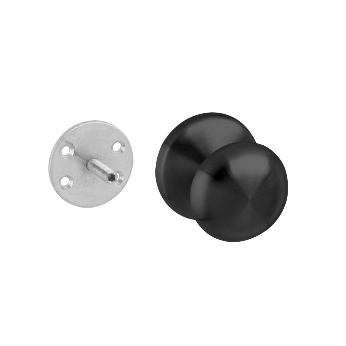 Intersteel Haustürknopf feststehend Pilz einseitig montiert mattschwarz Edelstahl-304 main product photo