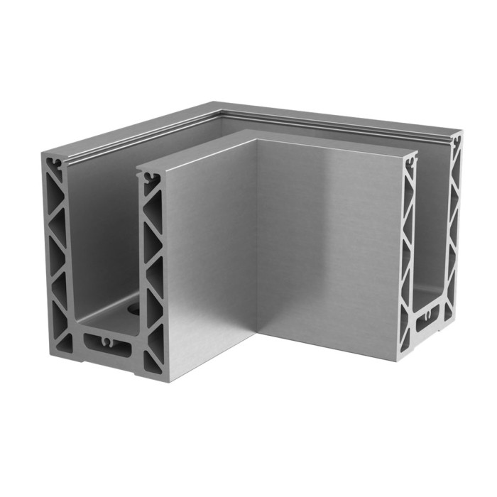 Eckmontage Easy Glass Starke Aufsatzmontage Modell 8611 Aluminium (roh) main product photo