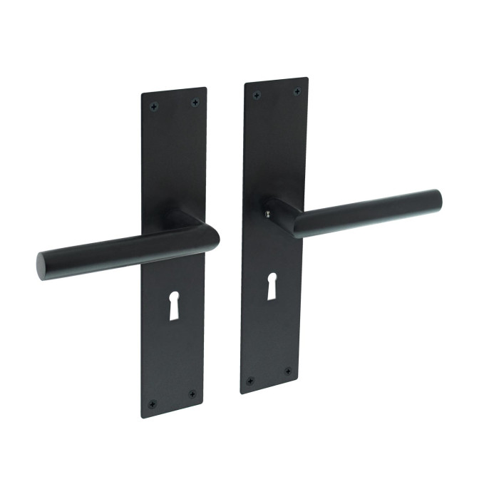 Intersteel Türgriff Jura mit Schild 250x55x2mm Schlüsselloch 56mm schwarz Edelstahl-304 main product photo