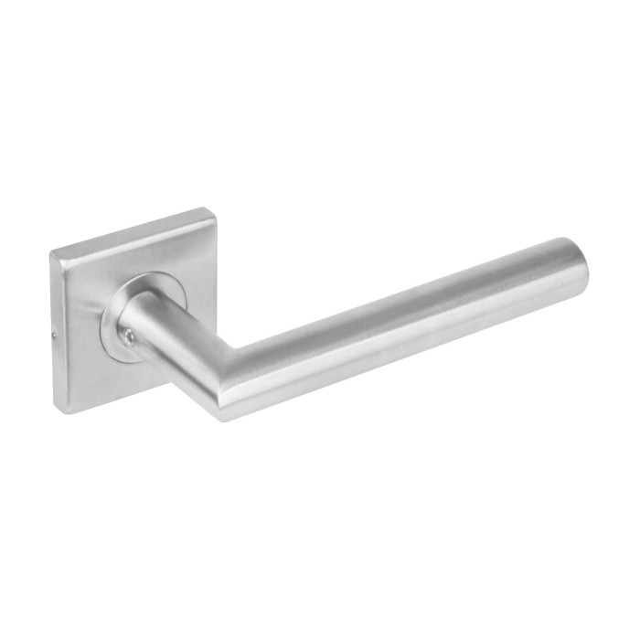 Intersteel Türgriff Winkel 90° auf Vierkantrosette Edelstahl gebürstet main product photo
