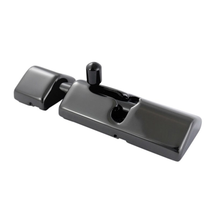 Schieberiegel mit Abdeckung federgelagert 67 mm für Aufbau Schwarz glanz Edelstahl-316 (A4) main product photo