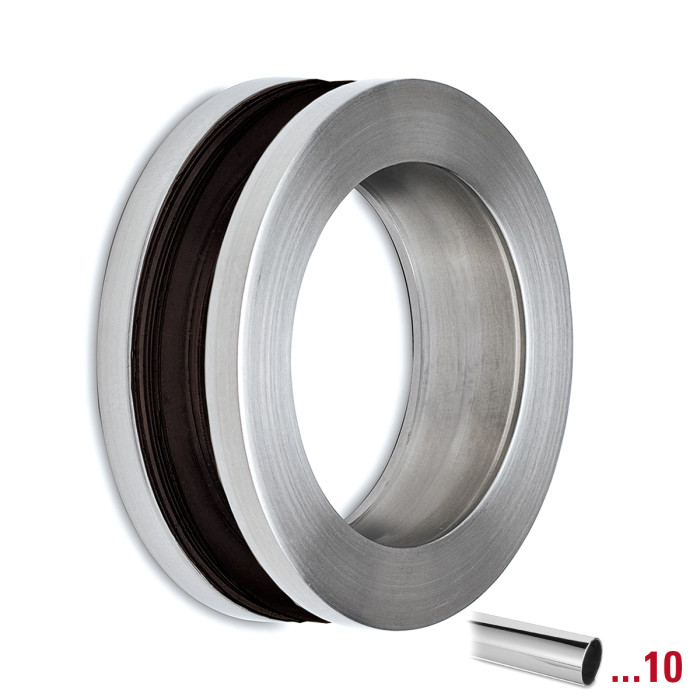 Offene Griffmuschel für Glastür Mikki Chrom Design Material Edelstahl main product photo