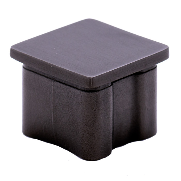 Flache Endkappe für U-Profilrohr 40 x 40 x 2,0 mm Edelstahl anthrazitgrau Modell 4110 main product photo