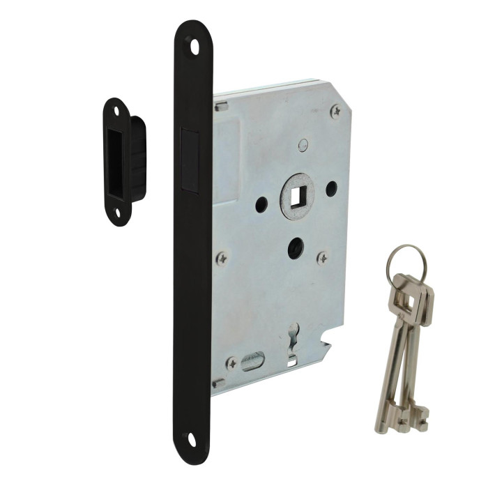 Intersteel Residential Magnetklavier Tag- und Nachtschloss 55mm, Frontplatte abgerundet schwarz main product photo