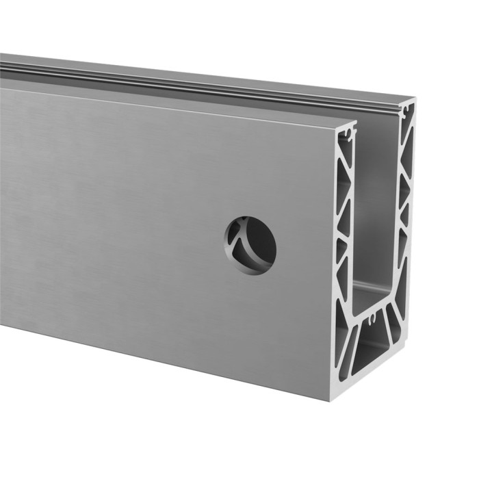 Easy Glass Strong Bodenprofil seitliche Montage Länge 2500 mm Modell 8630 Aluminium (roh) main product photo